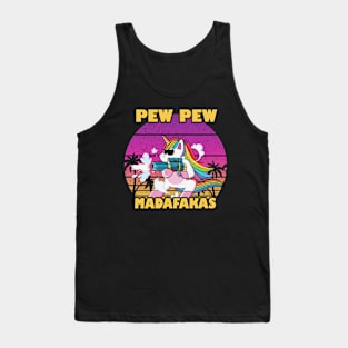 Unicorn Pew Pew Madafakas LGBT Retro Shirt Funny Gifts Tank Top